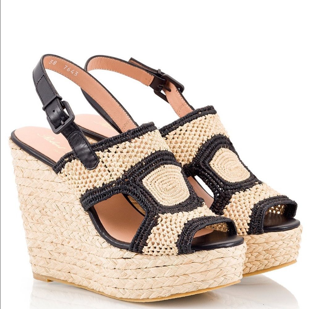 Robert Clergerie Drastic Natural Black Wedge 10 NW - Picture 2 of 8